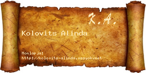 Kolovits Alinda névjegykártya